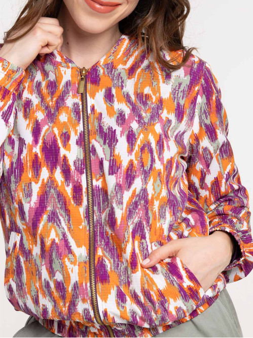 Veste teddy imprimé zippé femme Veste teddy imprimé zippé femme