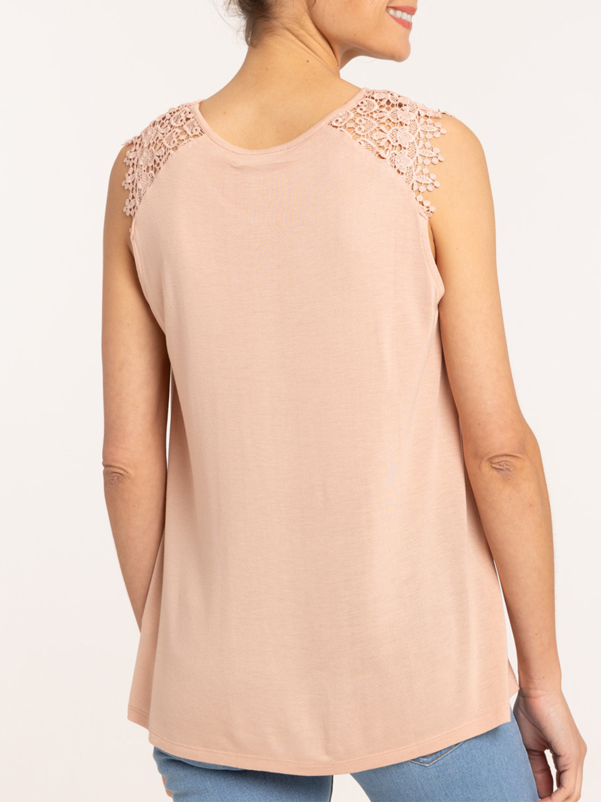 Débardeur dentelle rose fané femme Débardeur dentelle rose fané femme