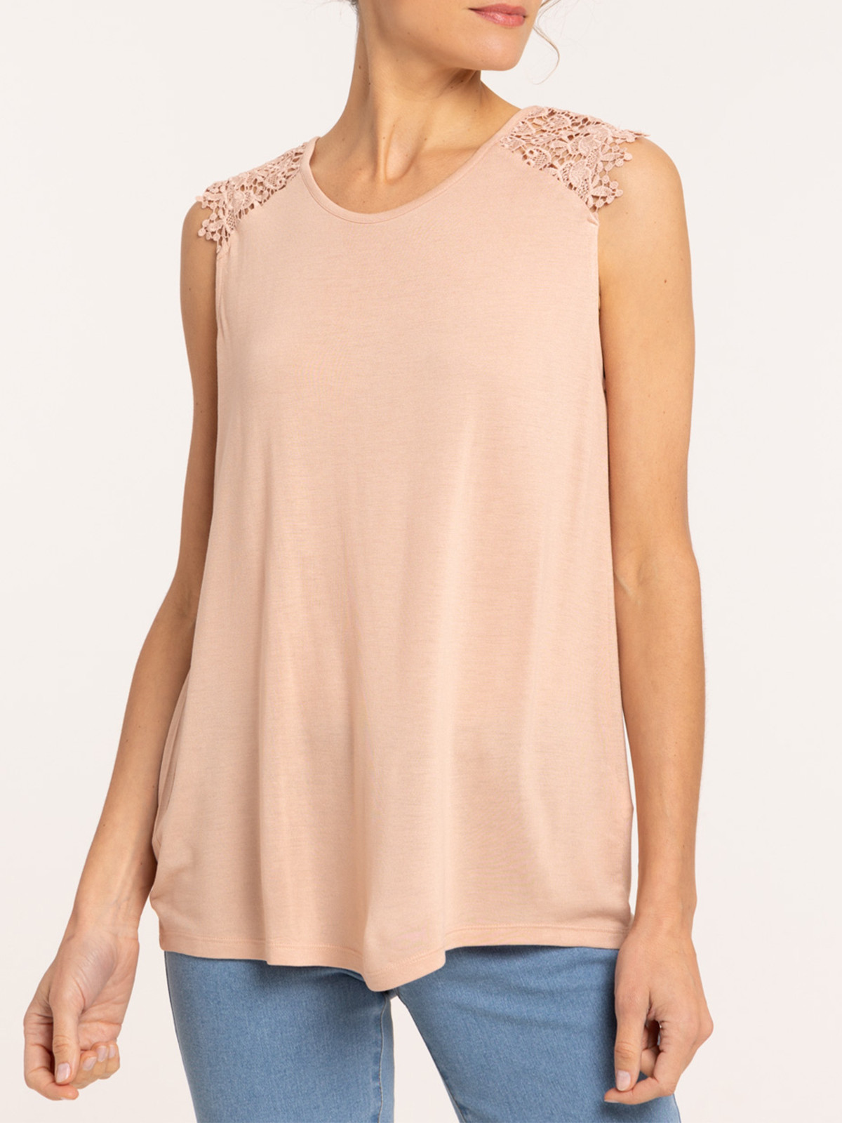 Débardeur dentelle rose fané femme Débardeur dentelle rose fané femme