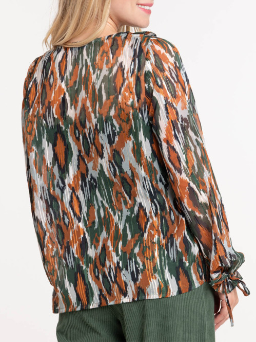 Blouse voile imprimé femme