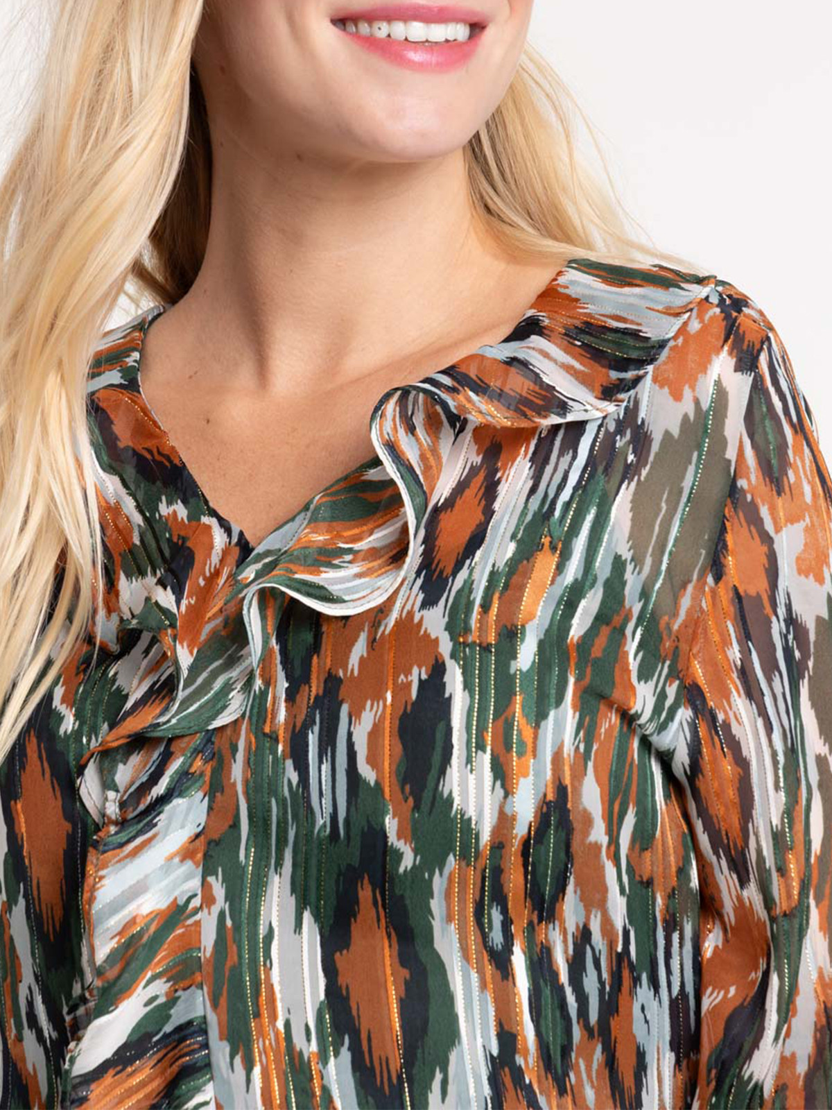 Blouse voile imprimé femme