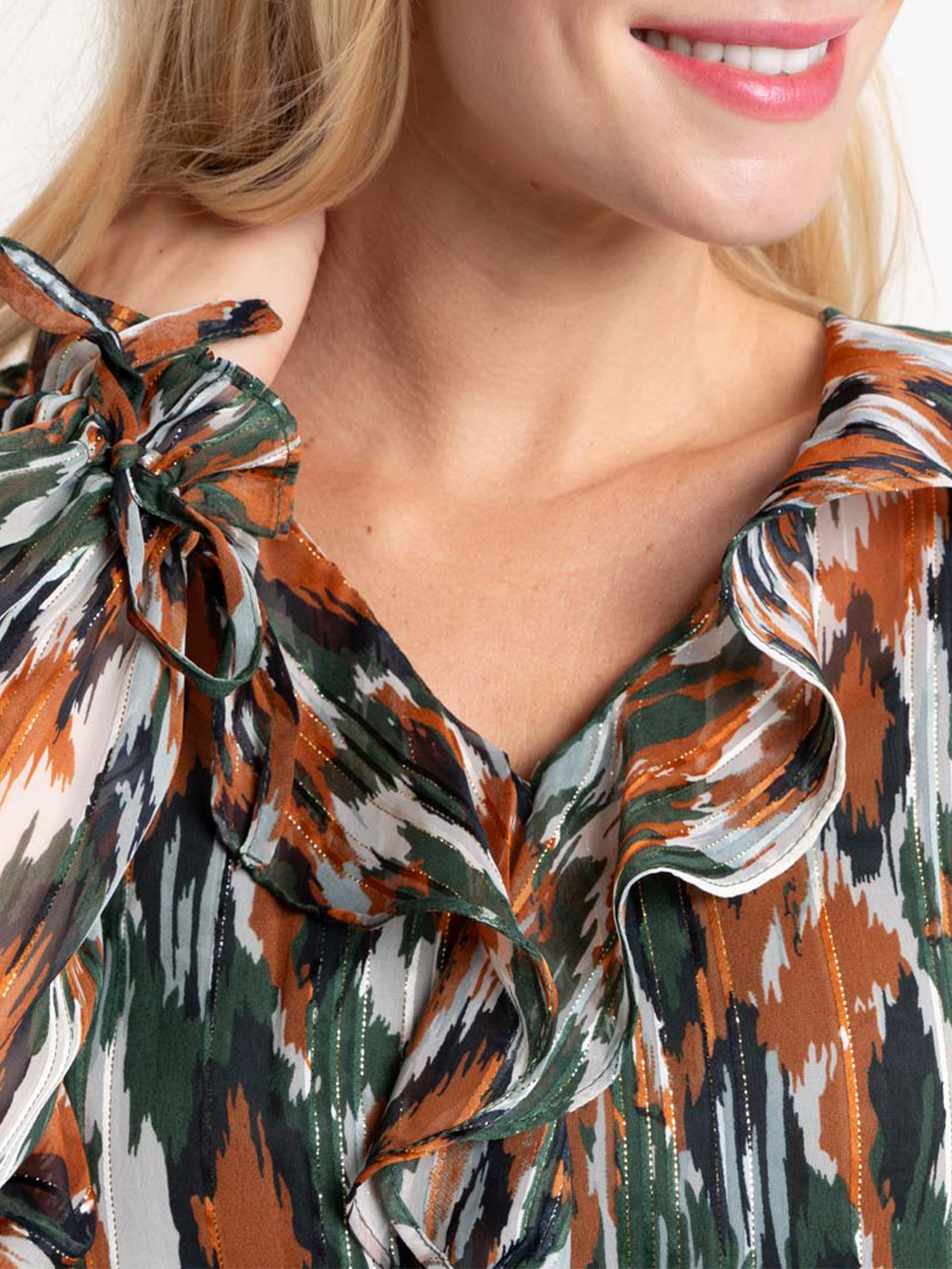 Blouse voile imprimé femme