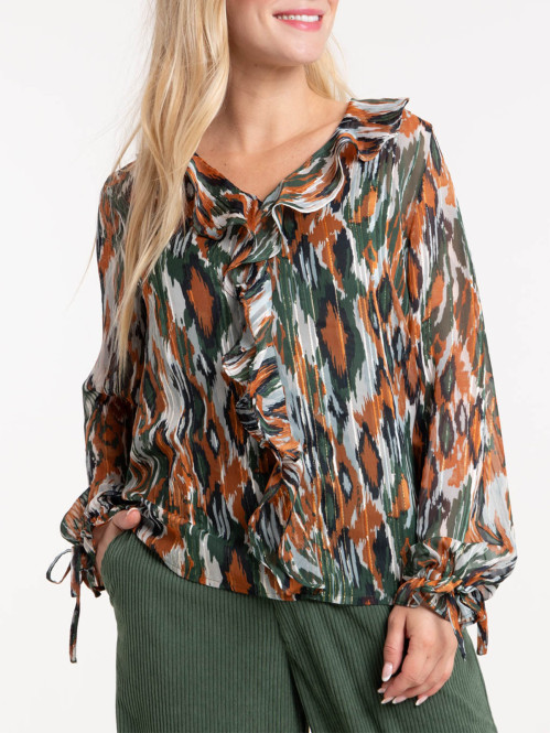 Blouse voile imprimé femme