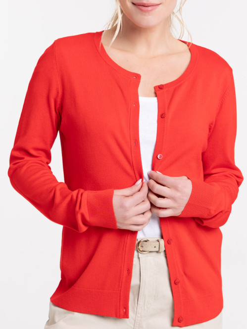 Gilet boutonné red femme