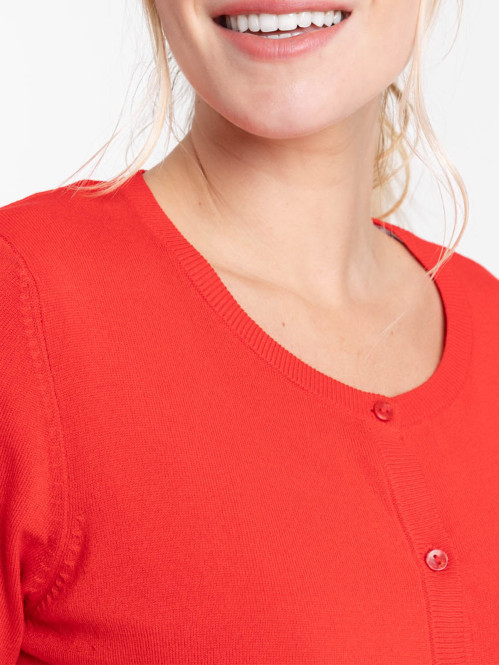 Gilet boutonné red femme