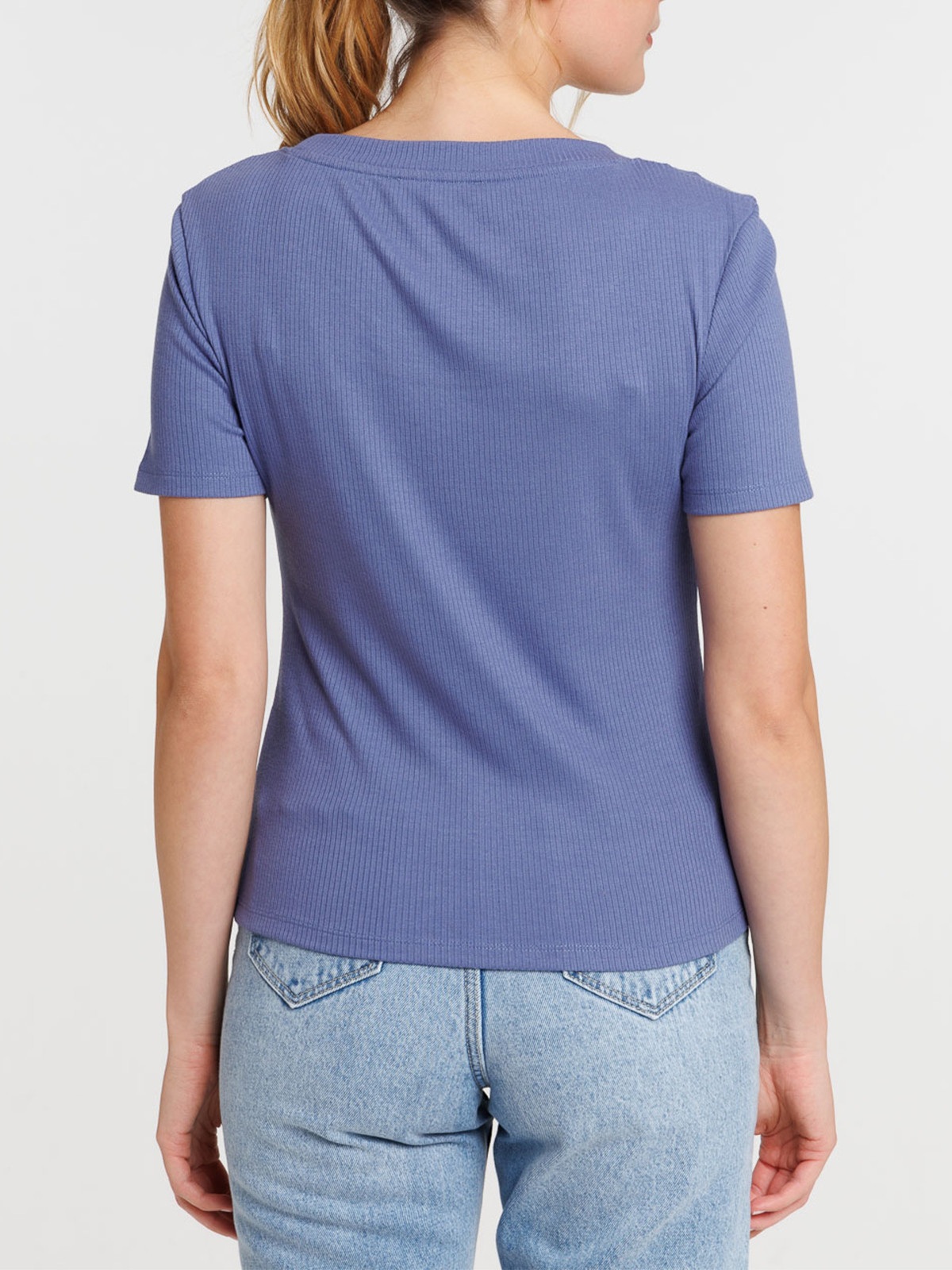 T-shirt côtelé sunset blue femme T-shirt côtelé sunset blue femme