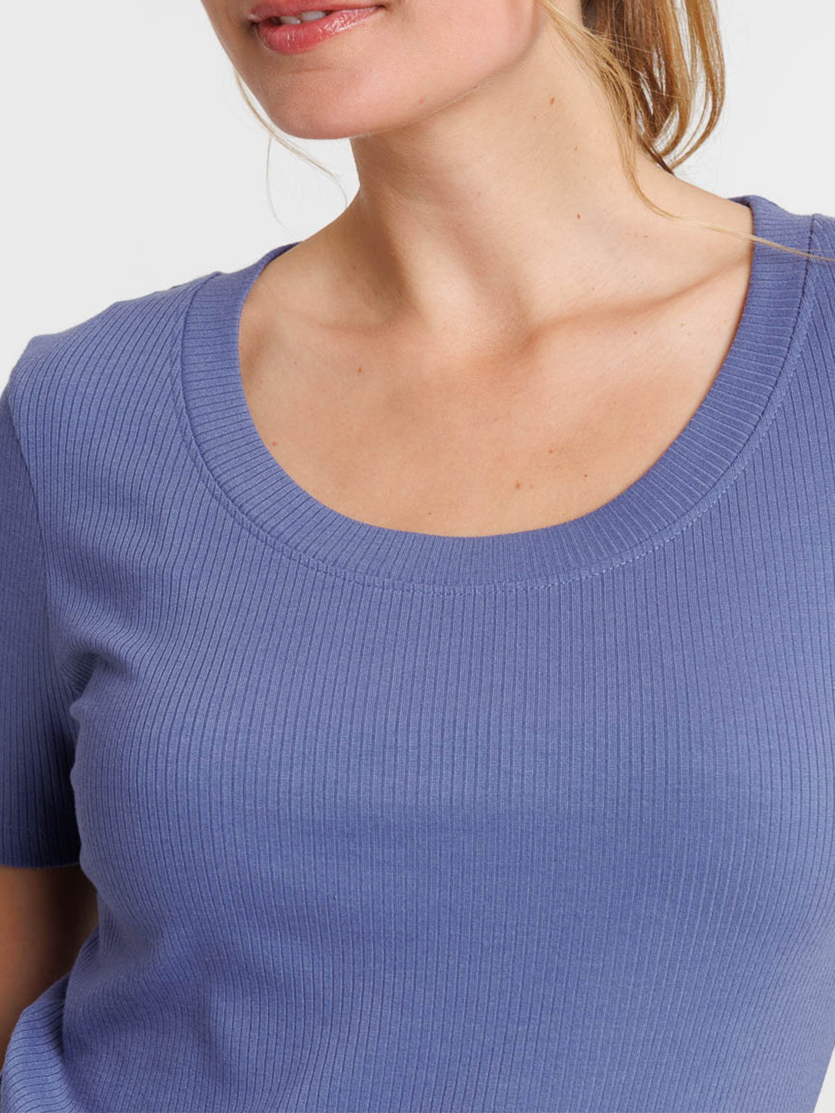 T-shirt côtelé sunset blue femme T-shirt côtelé sunset blue femme