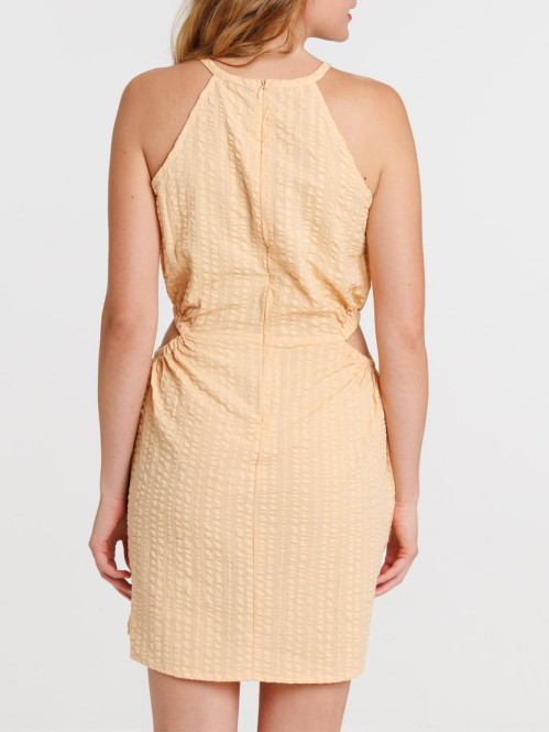 Robe seersucker ouvertures côtés femme