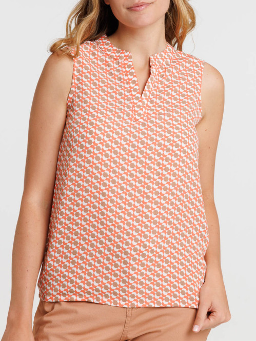 Blouse sans manches coral...