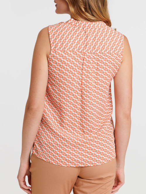 Blouse sans manches coral...