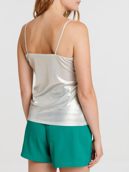 Débardeur doré métallisé femme