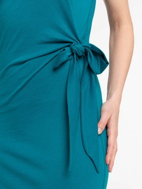 Robe nouée coloris émeraude...