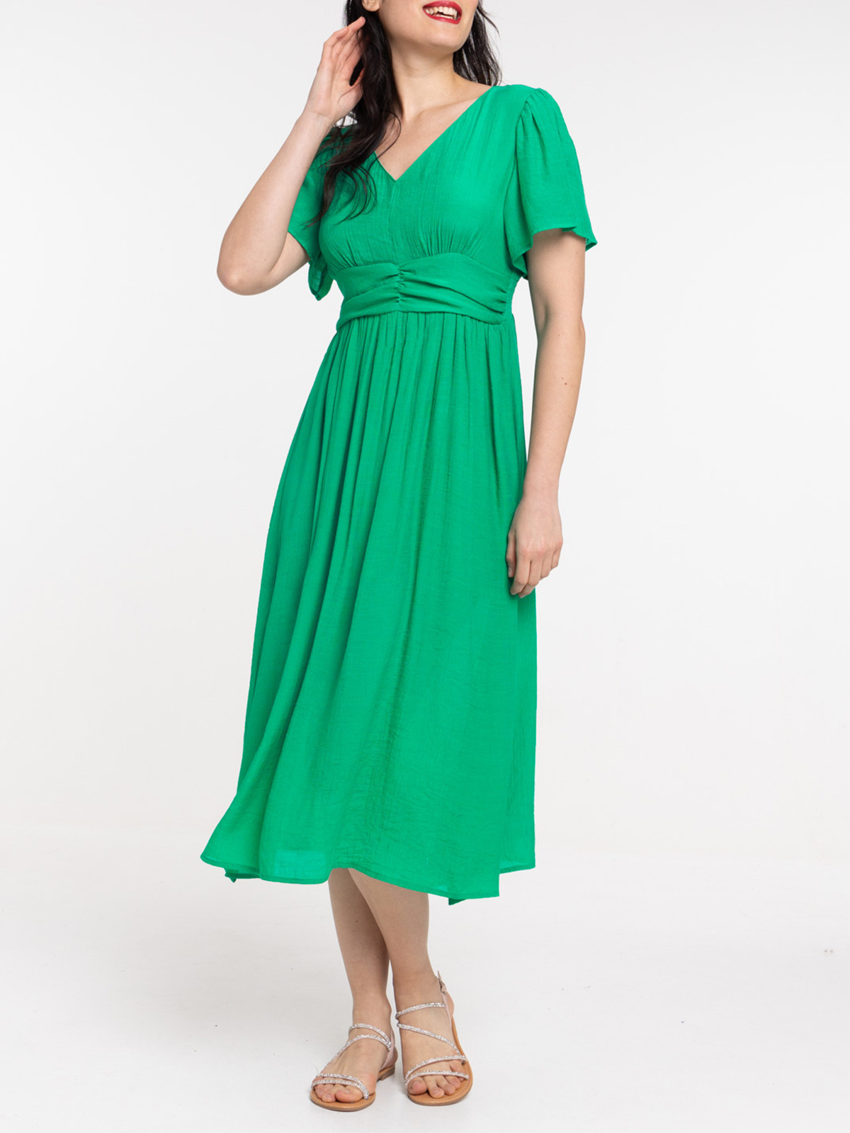 Robe longue coloris gazon femme Robe longue coloris gazon femme