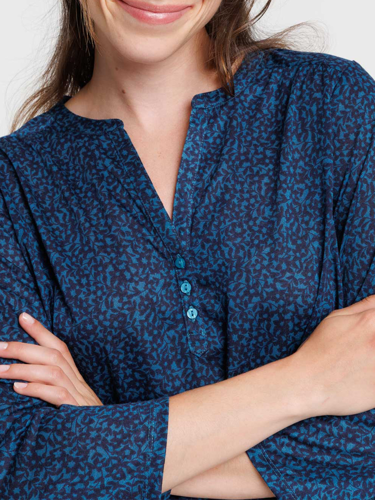 T-shirt manches 3/4 fleuri femme T-shirt manches 3/4 fleuri femme