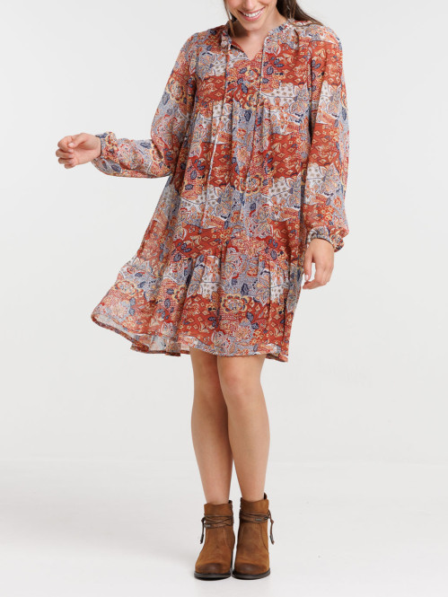 Robe voile imprimée femme