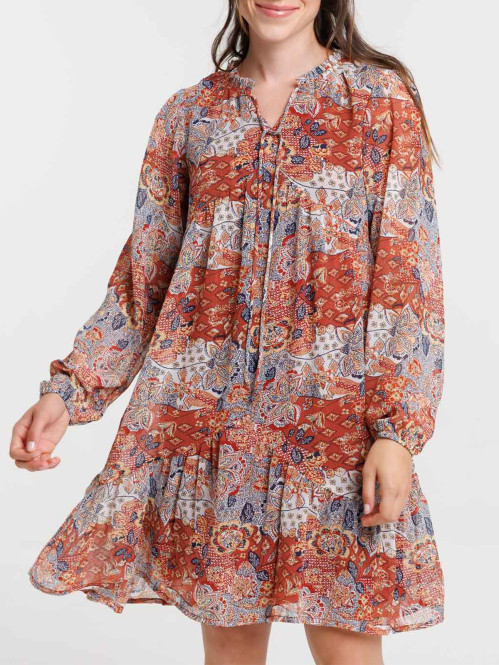 Robe voile imprimée femme