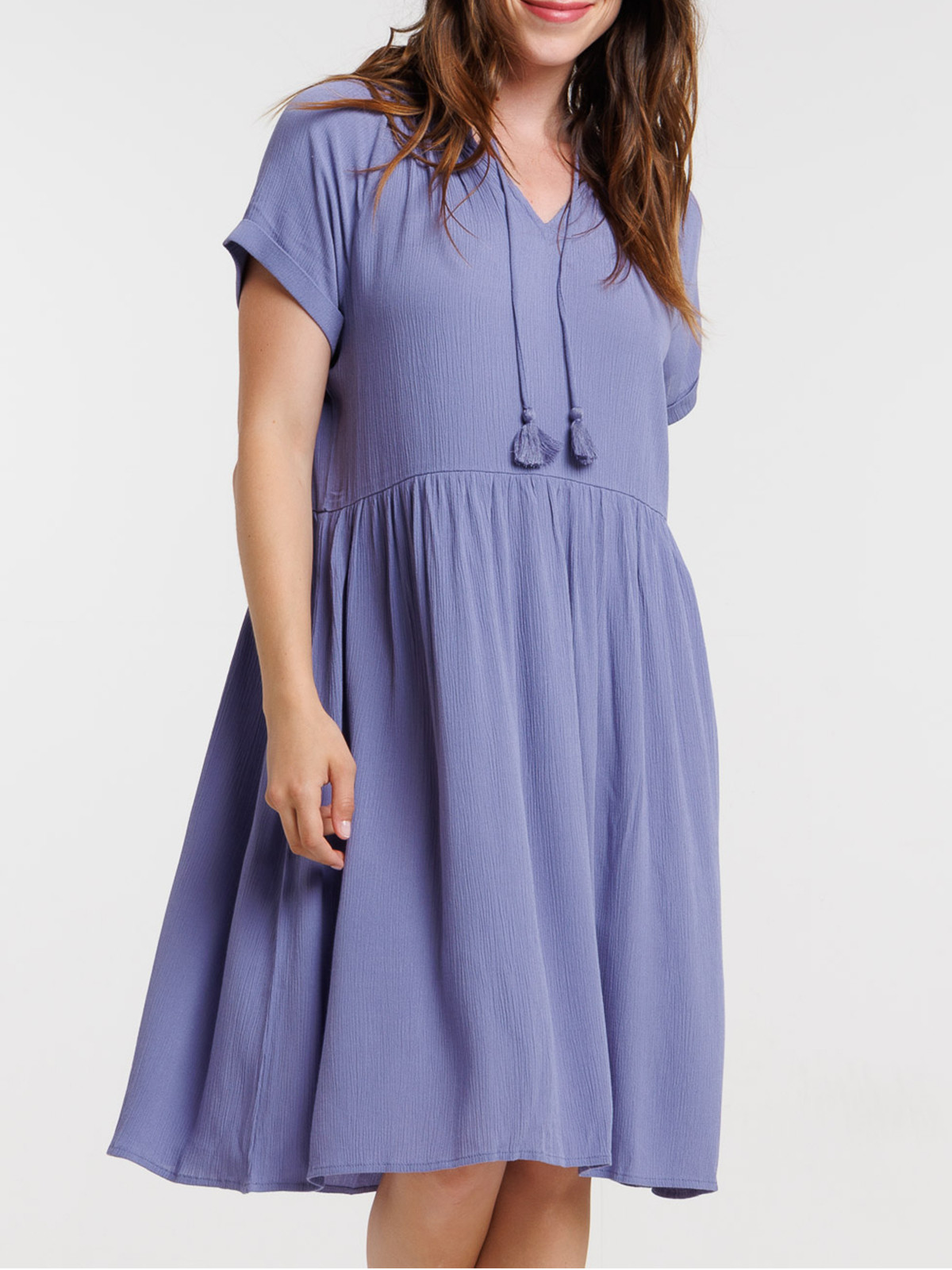 Robe sunset blue liens pompons femme