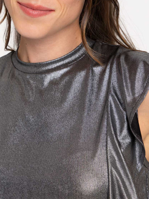 Tee-shirt brillant femme