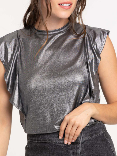 Tee-shirt brillant femme