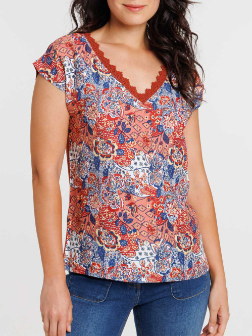 T-shirt imprimé devant femme