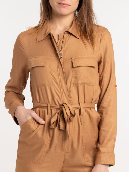 Combipantalon tabac femme