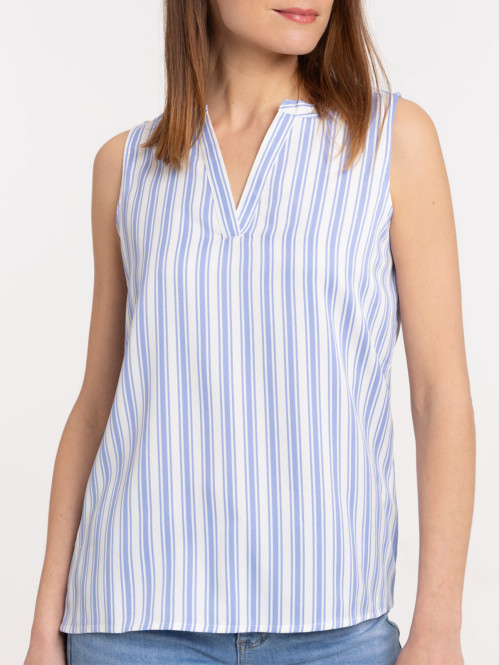 Blouse rayée sans manches...