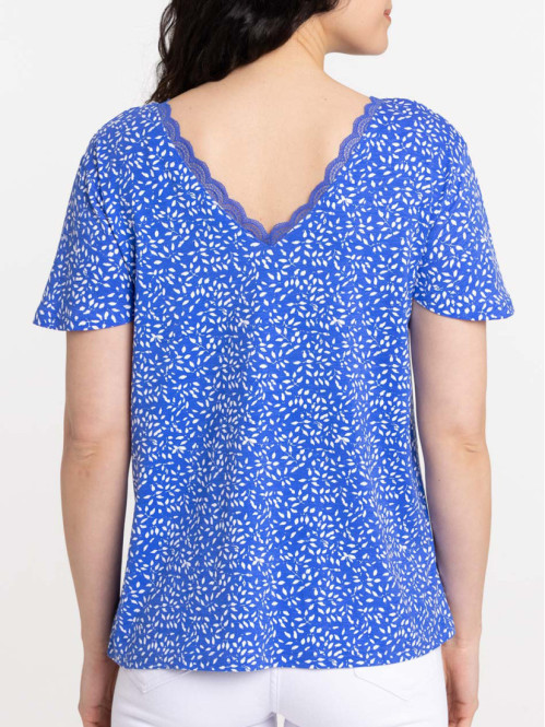 T-shirt bleu majorelle femme