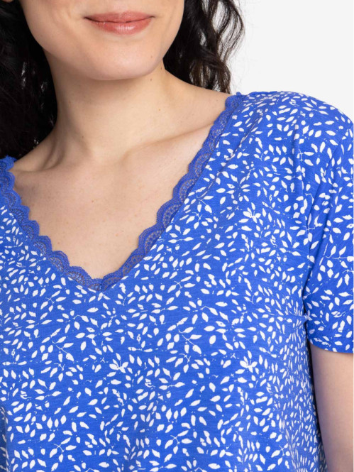T-shirt bleu majorelle femme