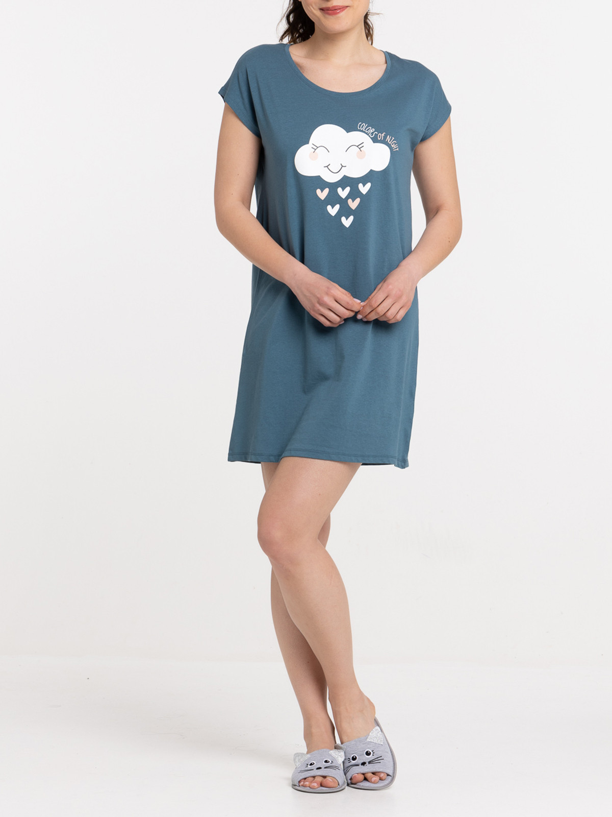 Liquette nuage bleu grisé femme