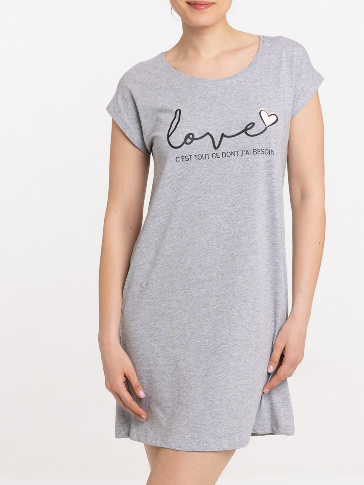 Liquette message gris chiné femme Liquette message gris chiné femme