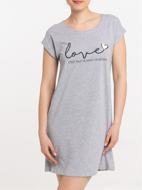 Liquette message gris chiné...