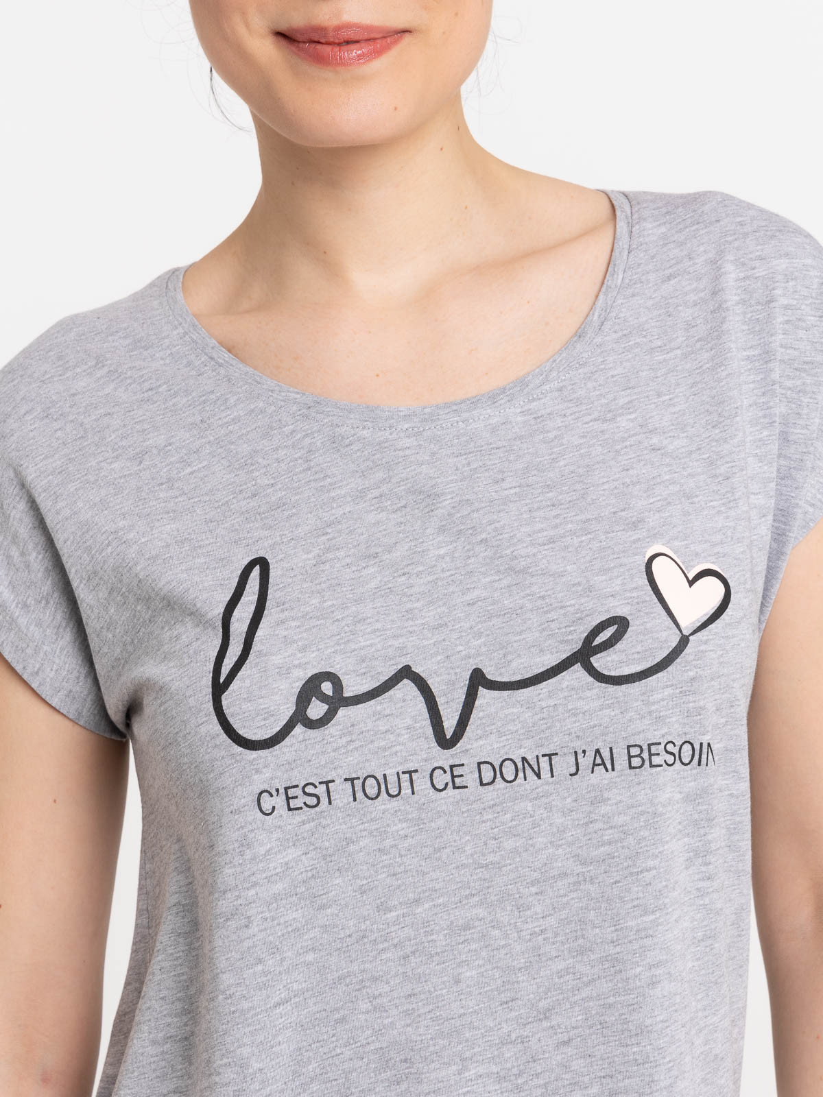 Liquette message gris chiné femme Liquette message gris chiné femme