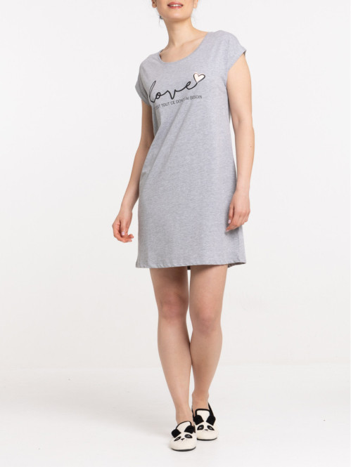 Liquette message gris chiné...