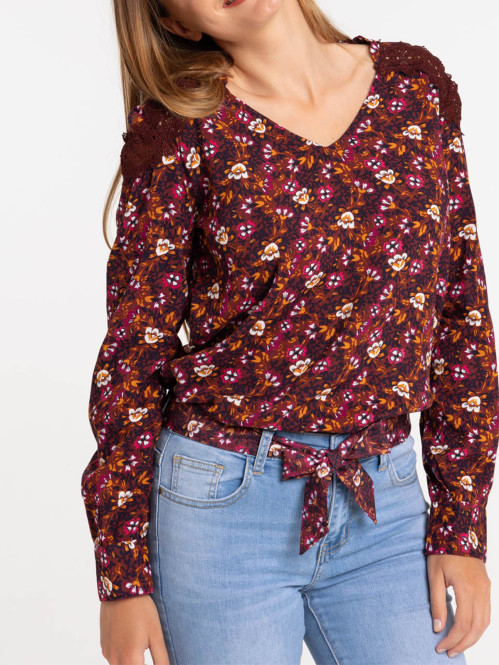 Blouse imprimée florale femme