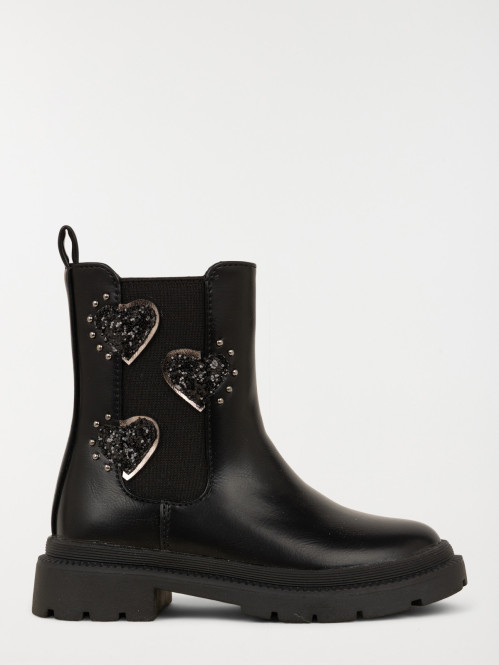 Bottines coeurs noires...