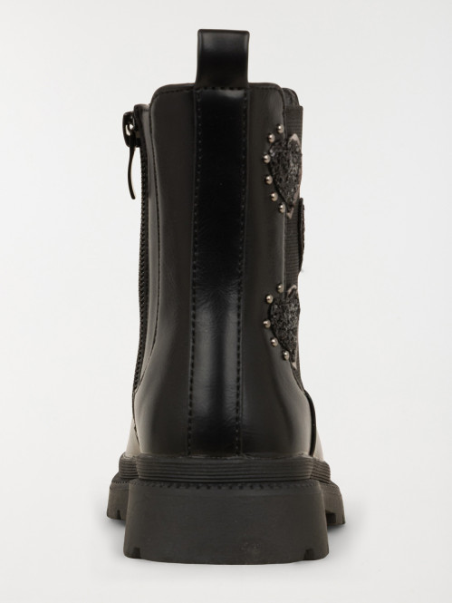 Bottines coeurs noires...