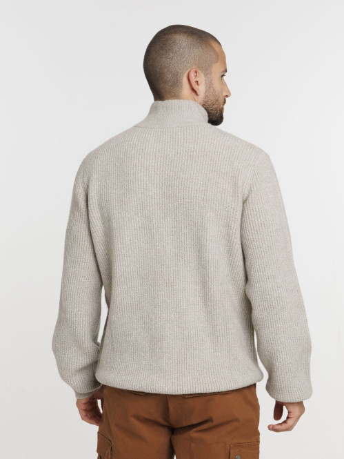 Pull zippé col montant homme