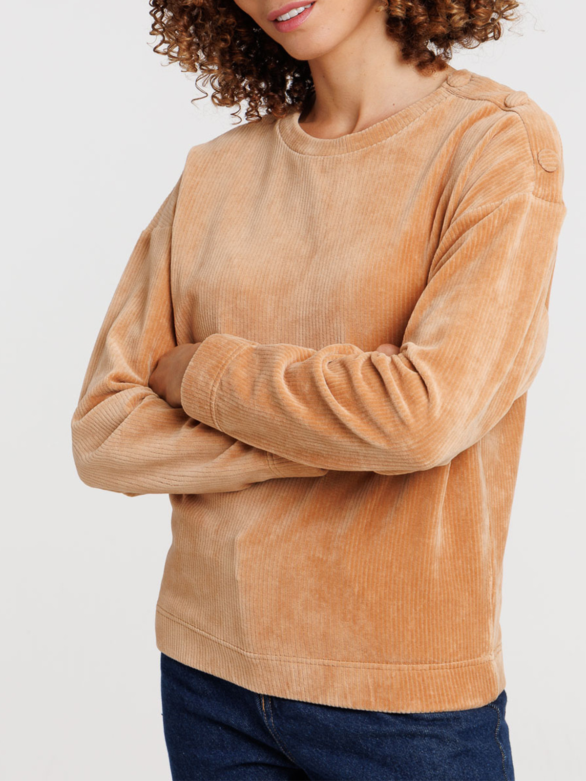 Sweat camel velours femme