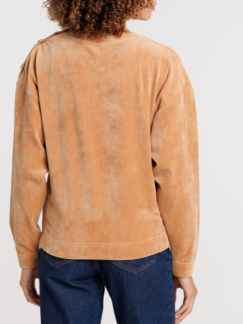 Sweat camel velours femme