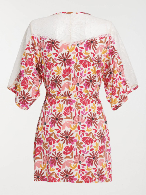 Kimono fleuri femme
