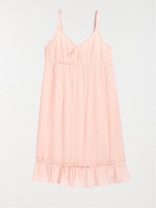 Robe unie à bretelles fille...