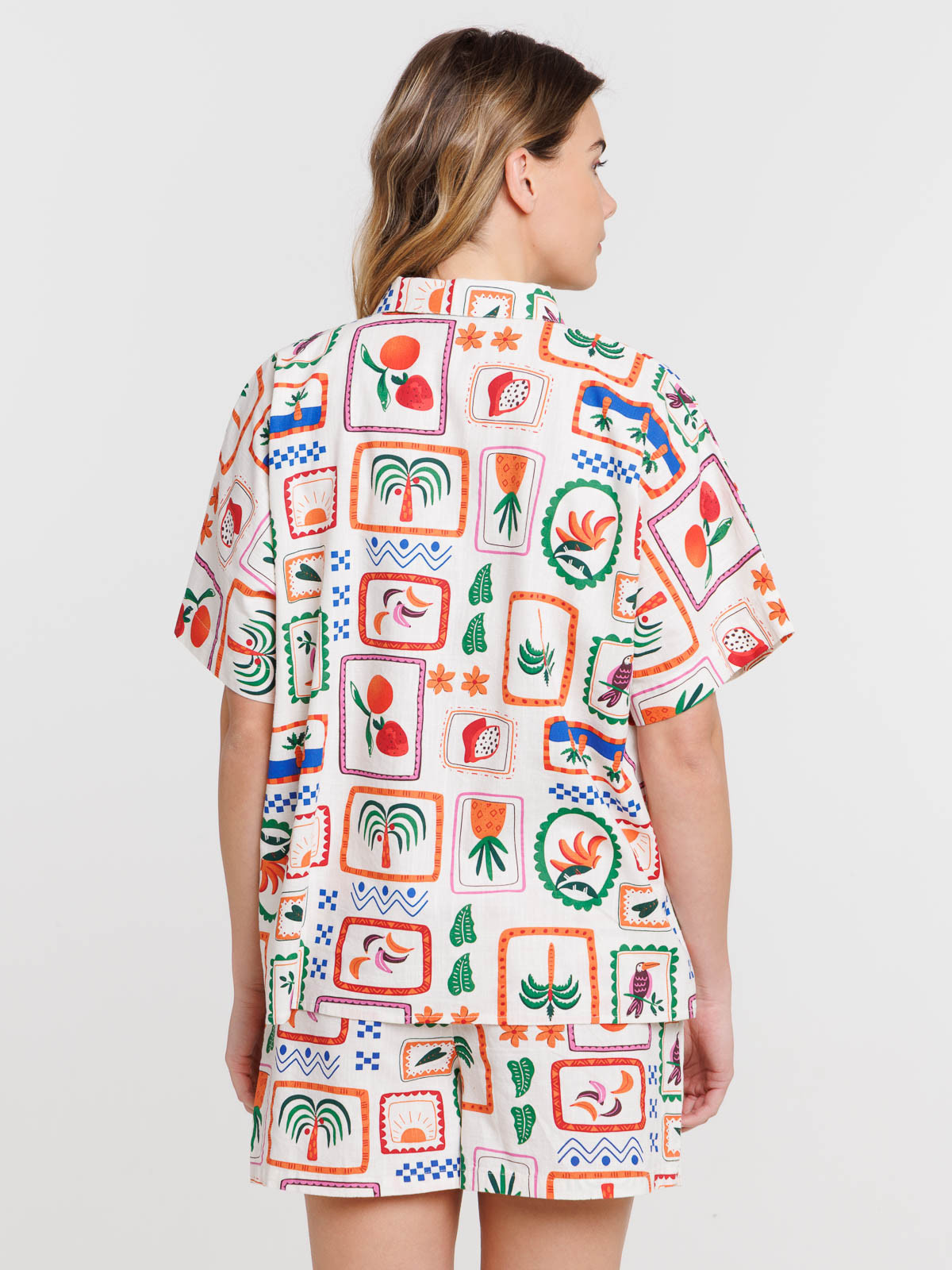 Chemise imprimé timbre all over femme