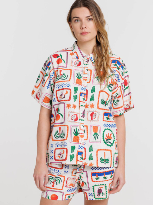 Chemise imprimé timbre all...