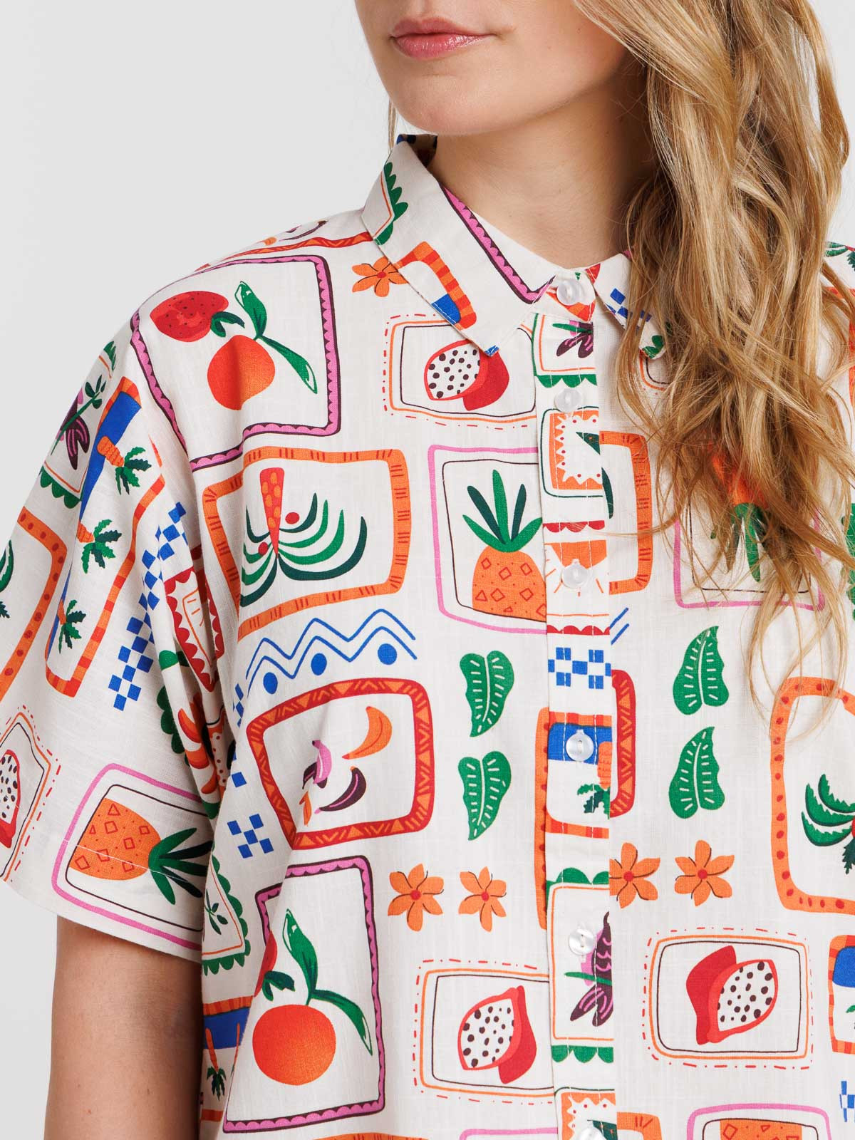 Chemise imprimé timbre all over femme
