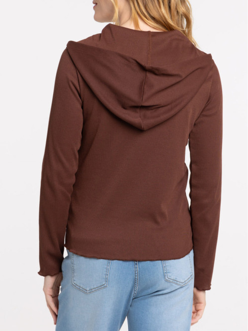 Tee-shirt zippé brownie femme