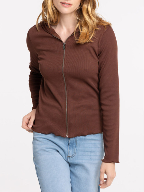 Tee-shirt zippé brownie femme