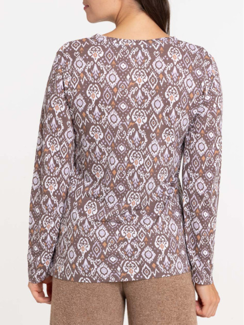 T-shirt imprimé ethnique femme