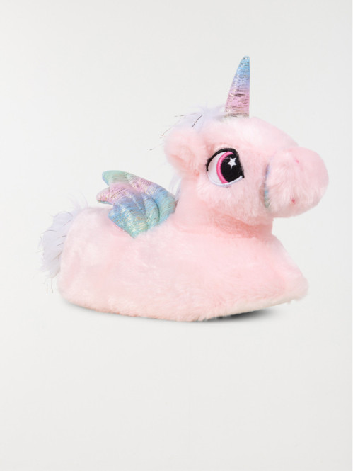 Chausson licorne fille rose (32-35)