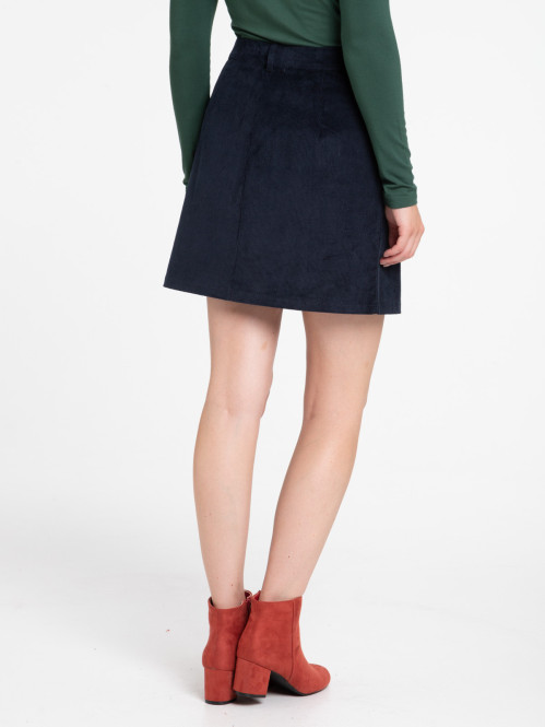 Jupe velours marine femme