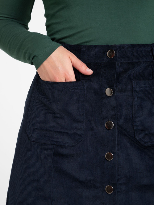 Jupe velours marine femme